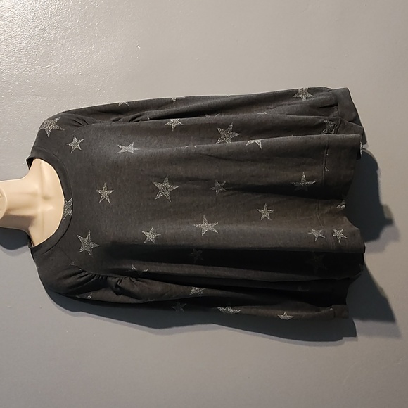 Oxford & Park women's charcoal gray with stars blouse size 2XL - Picture 6 of 17